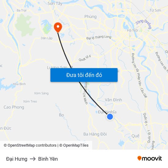 Đại Hưng to Bình Yên map