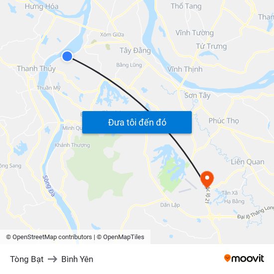 Tòng Bạt to Bình Yên map