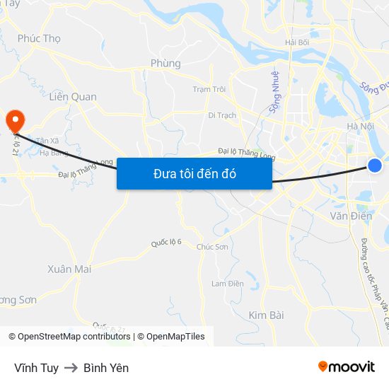 Vĩnh Tuy to Bình Yên map