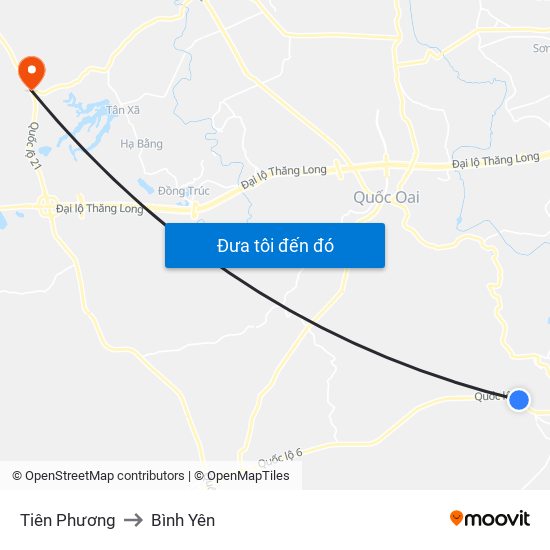 Tiên Phương to Bình Yên map