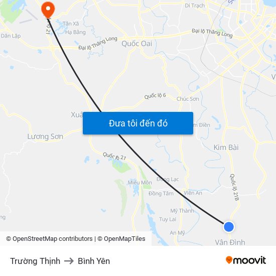 Trường Thịnh to Bình Yên map