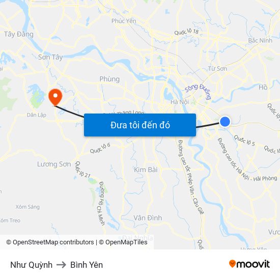 Như Quỳnh to Bình Yên map