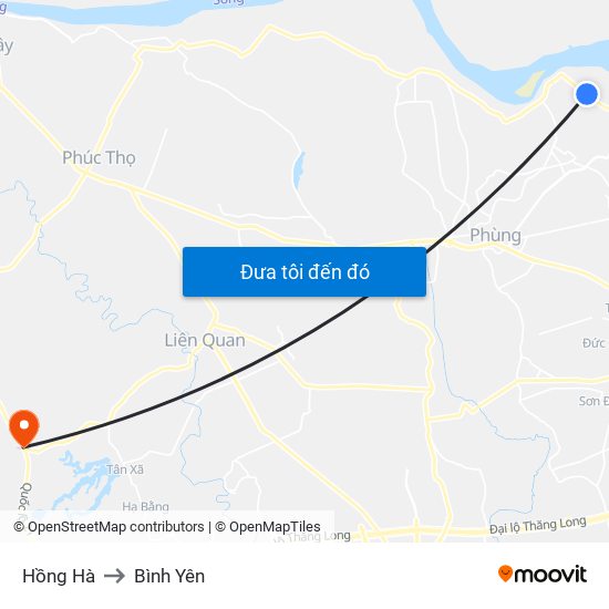 Hồng Hà to Bình Yên map