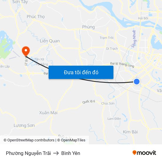 Phường Nguyễn Trãi to Bình Yên map