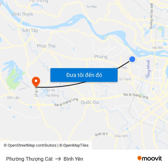 Phường Thượng Cát to Bình Yên map