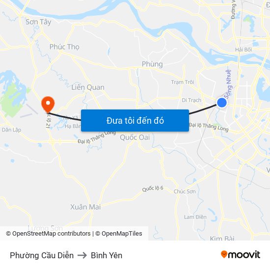 Phường Cầu Diễn to Bình Yên map