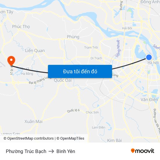 Phường Trúc Bạch to Bình Yên map