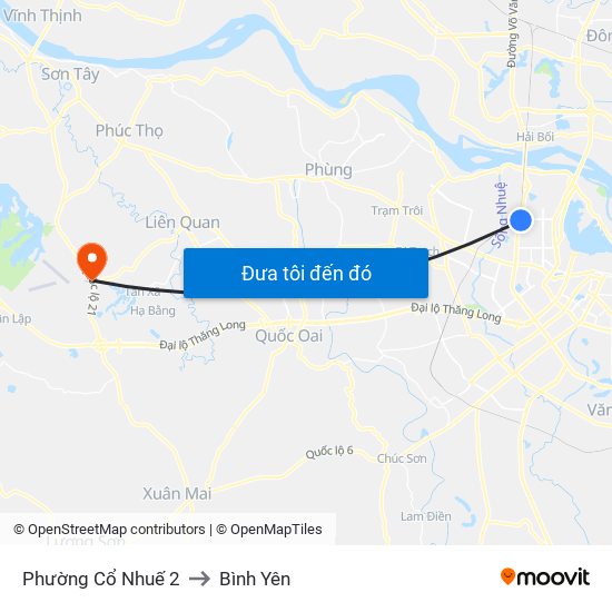Phường Cổ Nhuế 2 to Bình Yên map