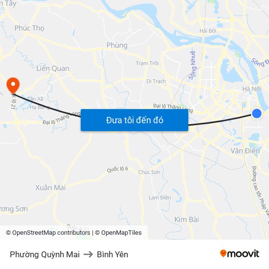 Phường Quỳnh Mai to Bình Yên map