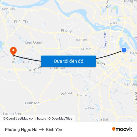 Phường Ngọc Hà to Bình Yên map