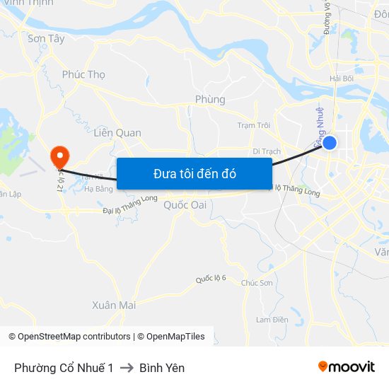 Phường Cổ Nhuế 1 to Bình Yên map