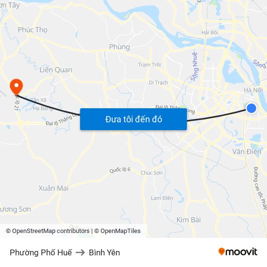 Phường Phố Huế to Bình Yên map