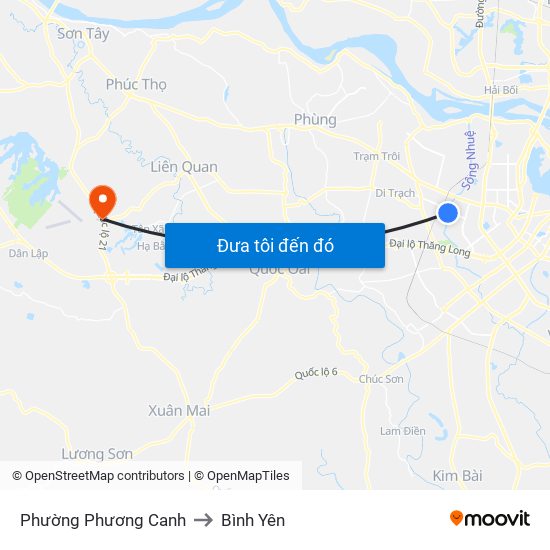 Phường Phương Canh to Bình Yên map