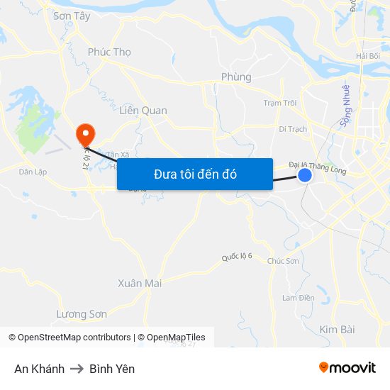 An Khánh to Bình Yên map