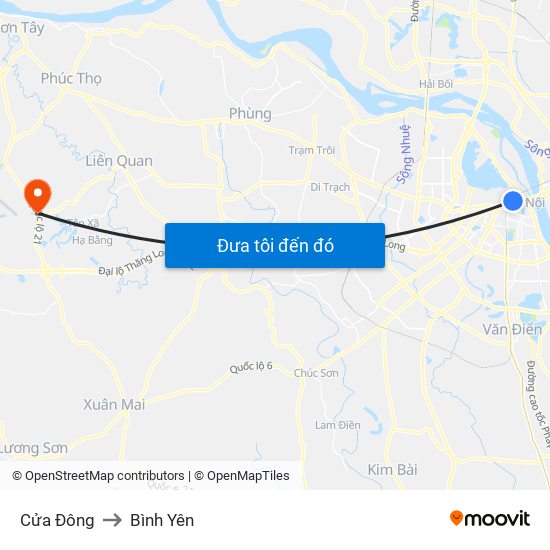 Cửa Đông to Bình Yên map