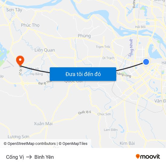 Cống Vị to Bình Yên map