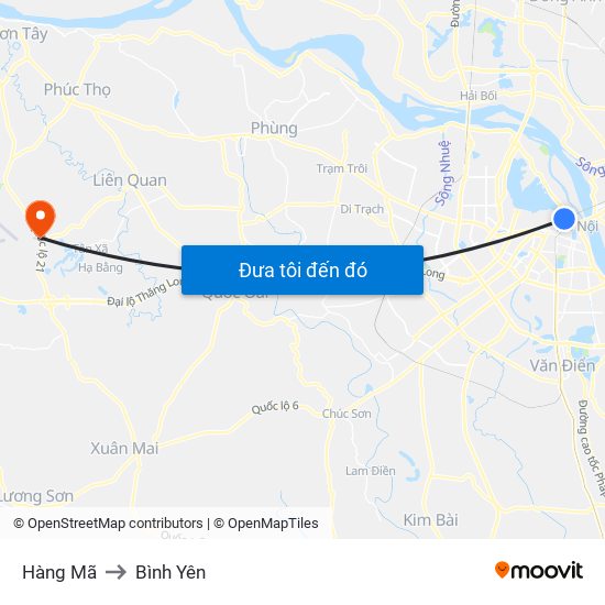 Hàng Mã to Bình Yên map