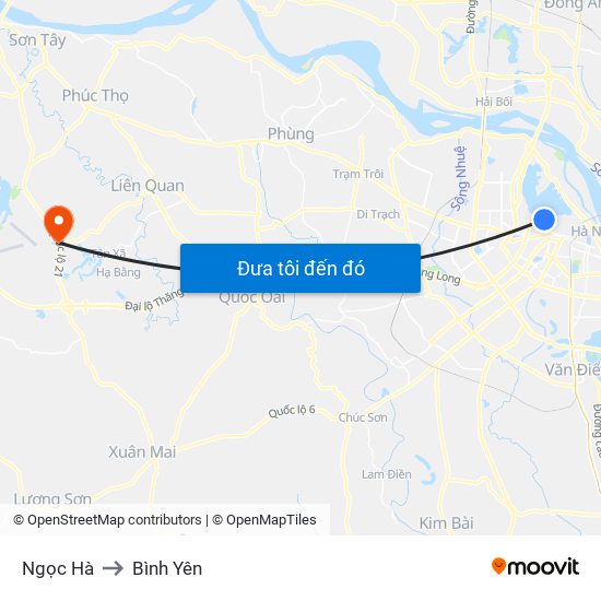 Ngọc Hà to Bình Yên map