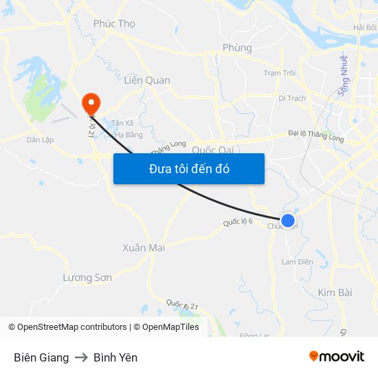 Biên Giang to Bình Yên map