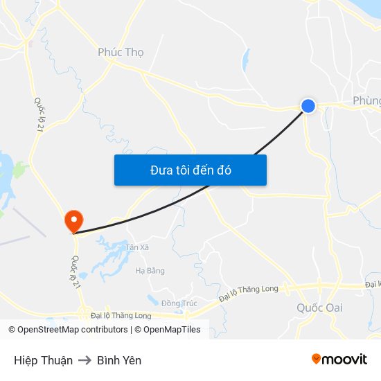 Hiệp Thuận to Bình Yên map