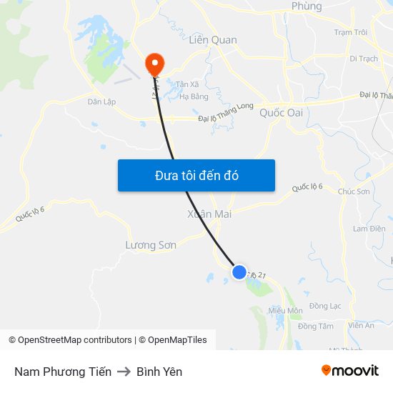 Nam Phương Tiến to Bình Yên map