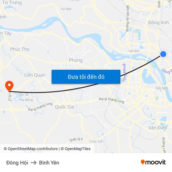 Đông Hội to Bình Yên map