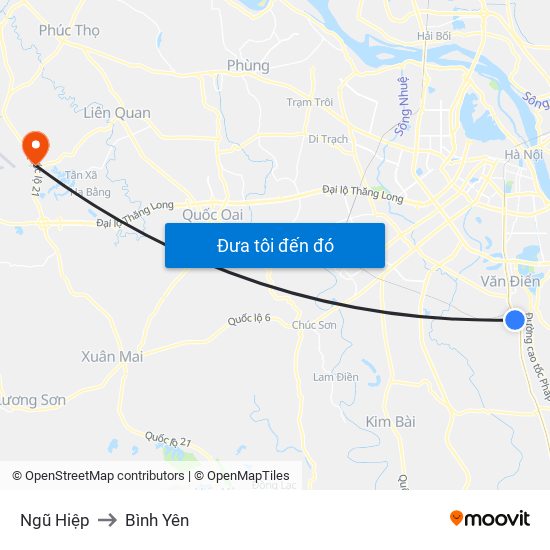 Ngũ Hiệp to Bình Yên map