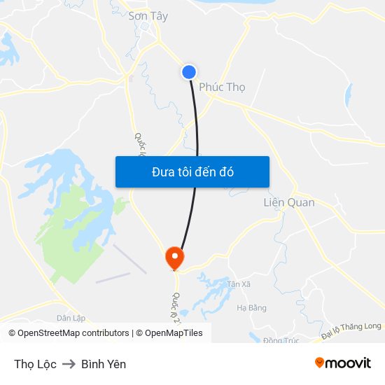Thọ Lộc to Bình Yên map