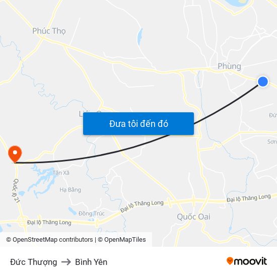 Đức Thượng to Bình Yên map