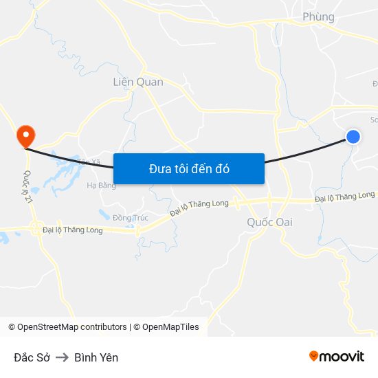 Đắc Sở to Bình Yên map