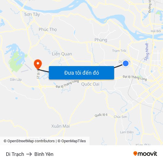 Di Trạch to Bình Yên map