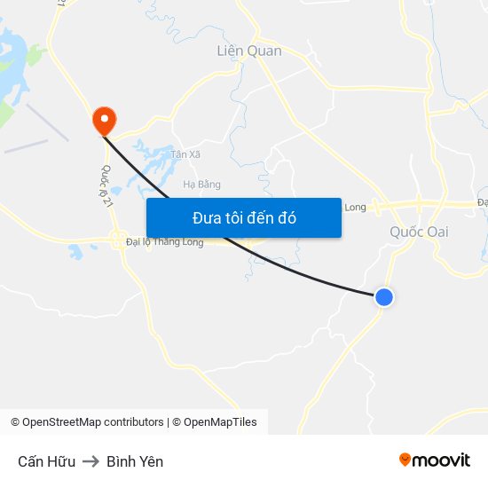 Cấn Hữu to Bình Yên map