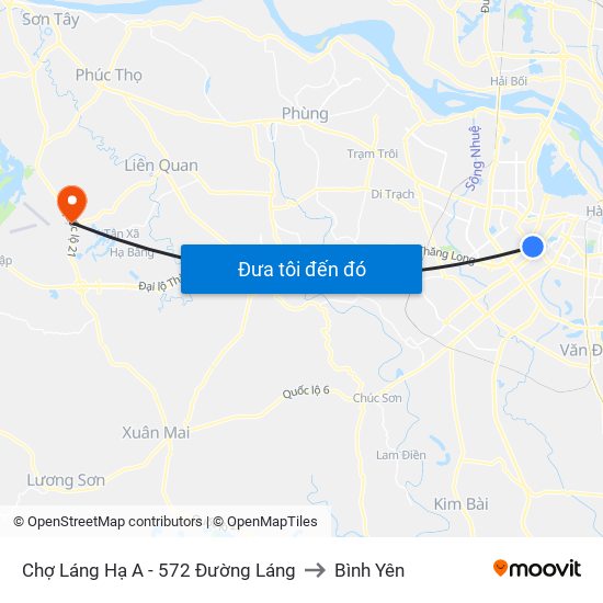 Chợ Láng Hạ A - 572 Đường Láng to Bình Yên map