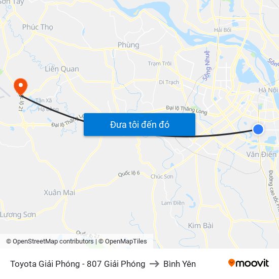 Toyota Giải Phóng - 807 Giải Phóng to Bình Yên map