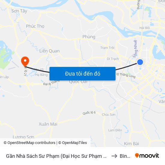 Gần Nhà Sách Sư Phạm (Đại Học Sư Phạm Hà Nội) - 136 Xuân Thủy to Bình Yên map