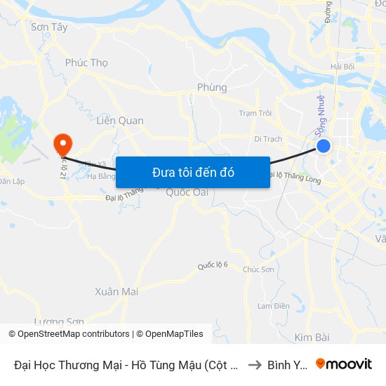 Đại Học Thương Mại - Hồ Tùng Mậu (Cột Sau) to Bình Yên map