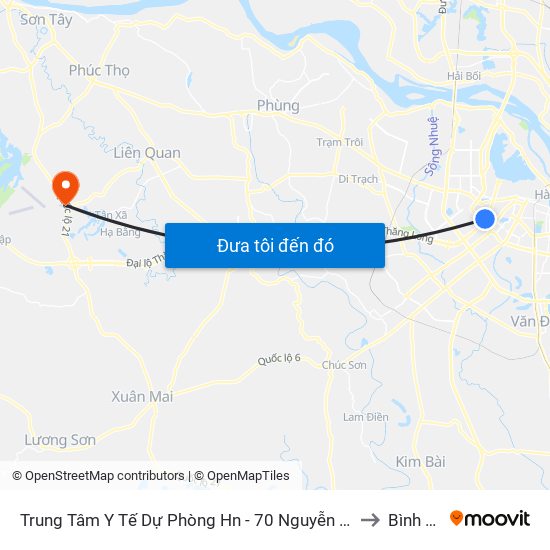 Trung Tâm Y Tế Dự Phòng Hn - 70 Nguyễn Chí Thanh to Bình Yên map