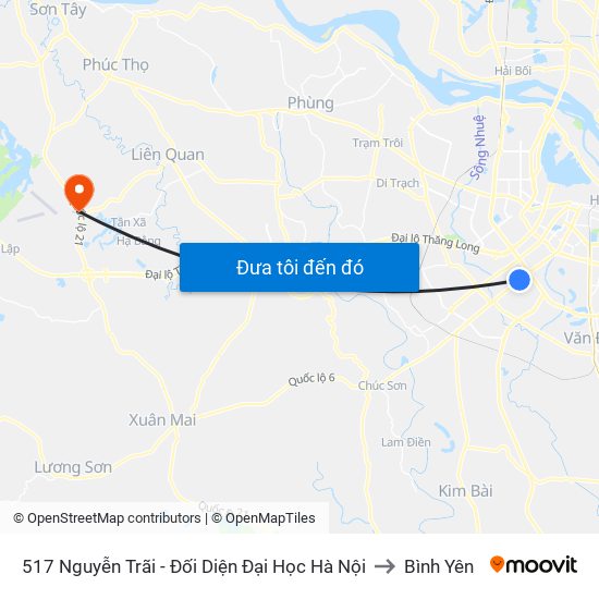 517 Nguyễn Trãi - Đối Diện Đại Học Hà Nội to Bình Yên map