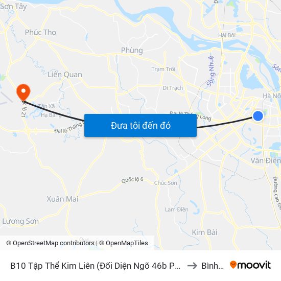 B10 Tập Thể Kim Liên (Đối Diện Ngõ 46b Phạm Ngọc Thạch) to Bình Yên map