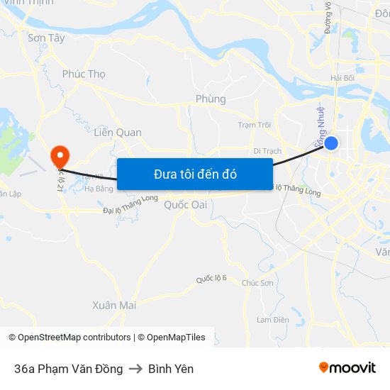 36a Phạm Văn Đồng to Bình Yên map