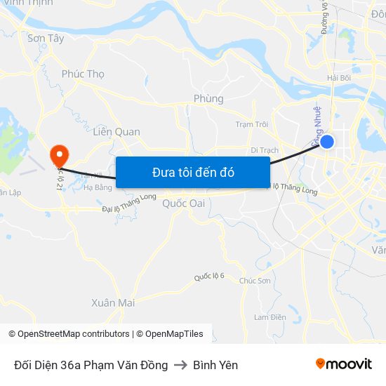 Đối Diện 36a Phạm Văn Đồng to Bình Yên map