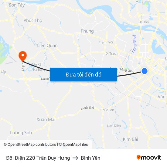 Đối Diện 220 Trần Duy Hưng to Bình Yên map
