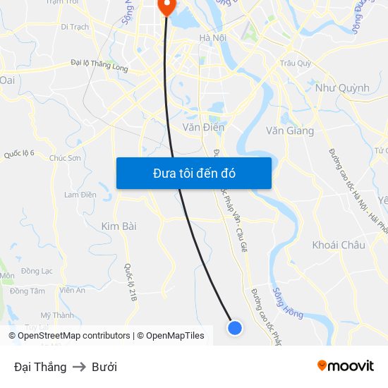 Đại Thắng to Bưởi map