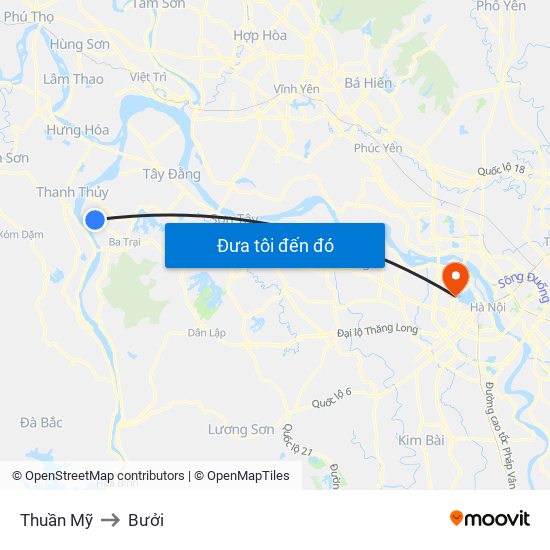 Thuần Mỹ to Bưởi map