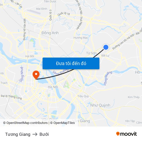 Tương Giang to Bưởi map