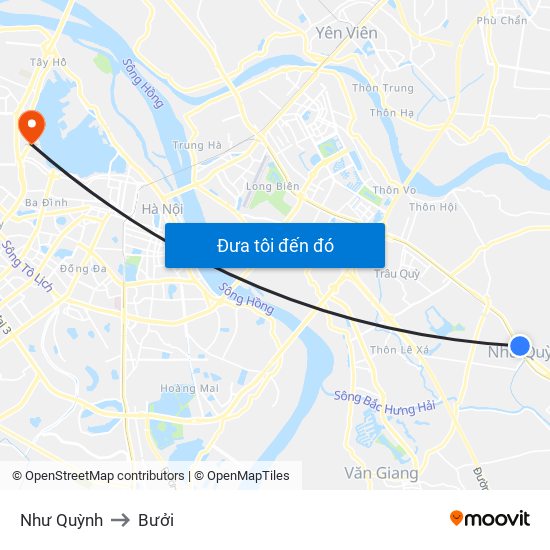 Như Quỳnh to Bưởi map