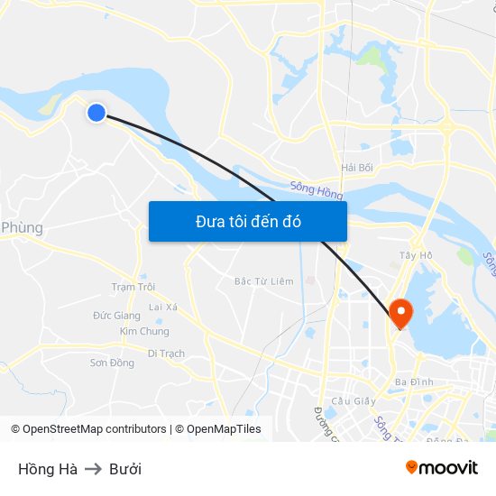 Hồng Hà to Bưởi map