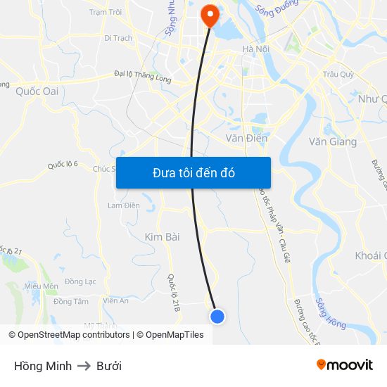 Hồng Minh to Bưởi map