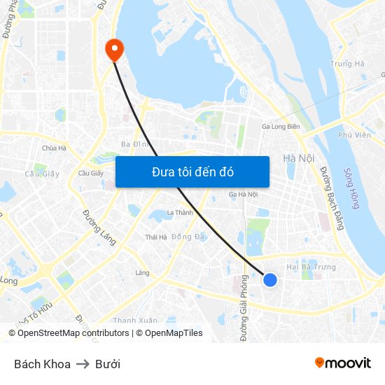 Bách Khoa to Bưởi map