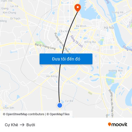 Cự Khê to Bưởi map